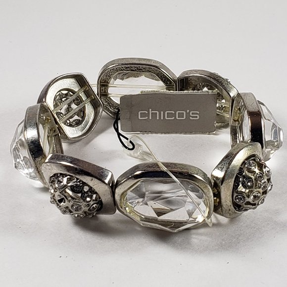 Jewelry - Chico's Silver Tone Crystal roselle STRT Bracelet